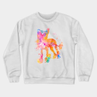 Chinese Crested Dog Watercolor Painting Crewneck Sweatshirt